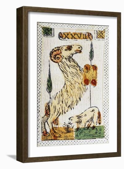 Tarot Card for Aries, 16th Century, Italy-null-Framed Giclee Print