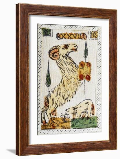 Tarot Card for Aries, 16th Century, Italy-null-Framed Giclee Print