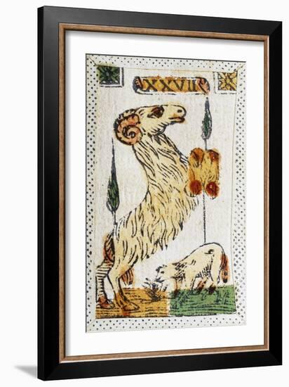 Tarot Card for Aries, 16th Century, Italy-null-Framed Giclee Print