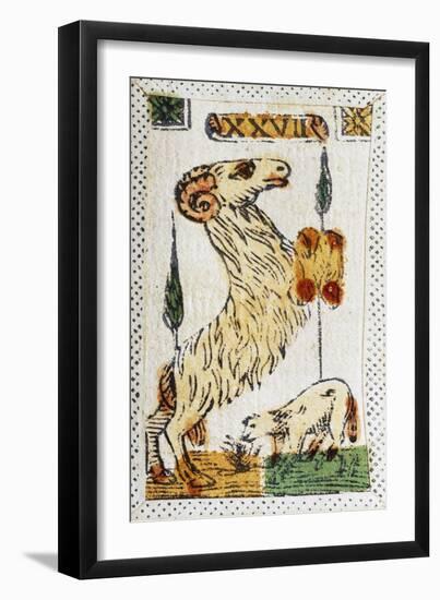 Tarot Card for Aries, 16th Century, Italy-null-Framed Giclee Print