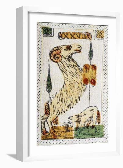 Tarot Card for Aries, 16th Century, Italy-null-Framed Giclee Print