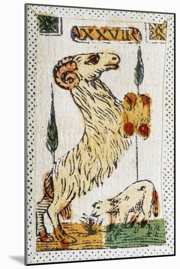 Tarot Card for Aries, 16th Century, Italy-null-Mounted Giclee Print