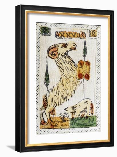 Tarot Card for Aries, 16th Century, Italy-null-Framed Giclee Print