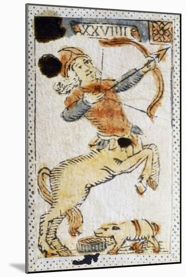 Tarot Card for Sagittarius, 16th Century, Italy-null-Mounted Giclee Print