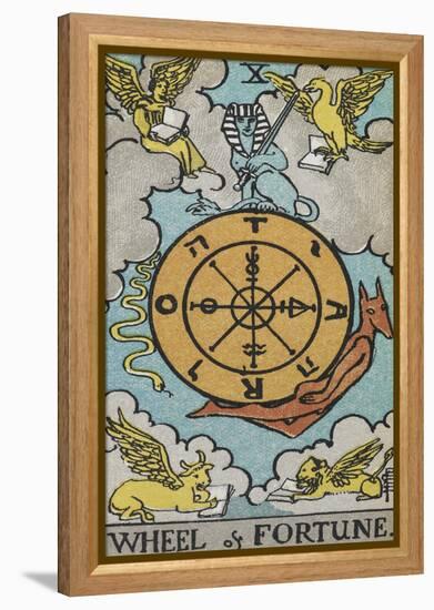 Tarot Card With a Central Wheel in the Clouds-Arthur Edward Waite-Framed Premier Image Canvas