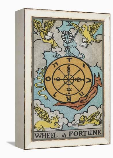 Tarot Card With a Central Wheel in the Clouds-Arthur Edward Waite-Framed Premier Image Canvas