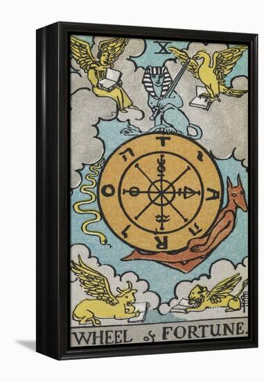Tarot Card With a Central Wheel in the Clouds-Arthur Edward Waite-Framed Premier Image Canvas