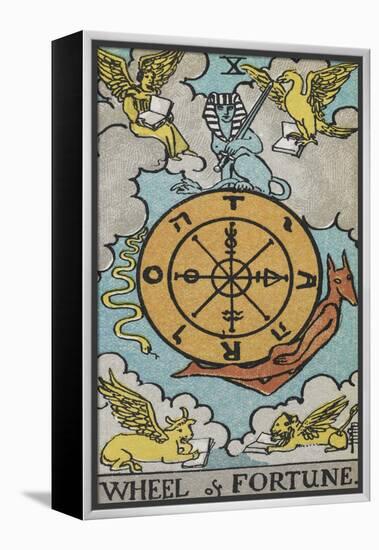 Tarot Card With a Central Wheel in the Clouds-Arthur Edward Waite-Framed Premier Image Canvas