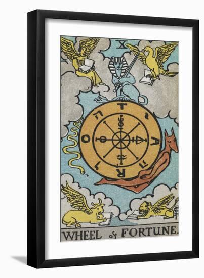 Tarot Card With a Central Wheel in the Clouds-Arthur Edward Waite-Framed Giclee Print