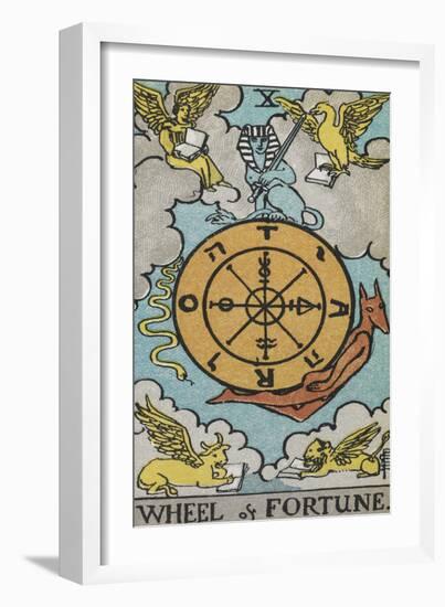 Tarot Card With a Central Wheel in the Clouds-Arthur Edward Waite-Framed Giclee Print