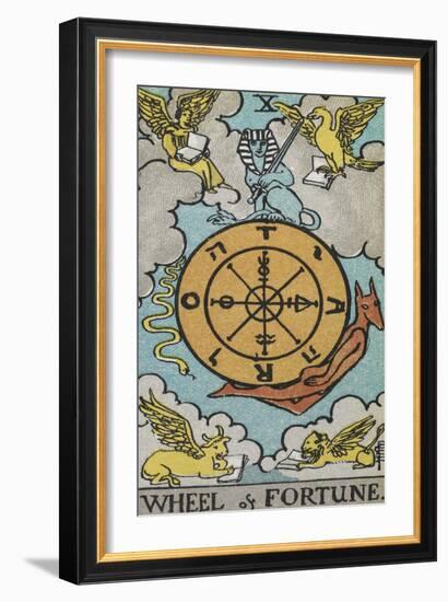 Tarot Card With a Central Wheel in the Clouds-Arthur Edward Waite-Framed Giclee Print