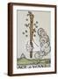 Tarot Card With a White Hand Holding a Large Wand With a Cloud Of Smoke-Arthur Edward Waite-Framed Giclee Print
