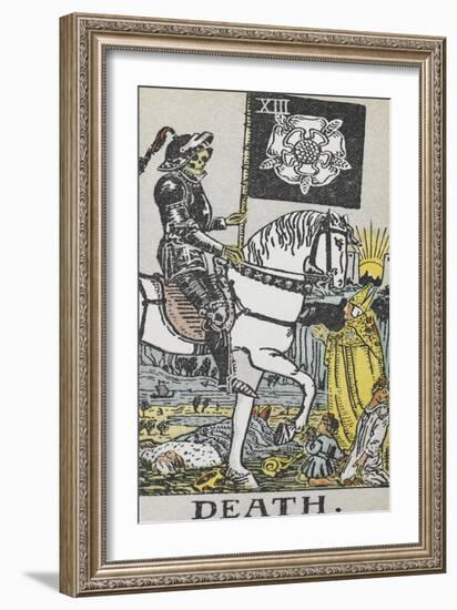 Tarot Card With Death Wearing Armor-Arthur Edward Waite-Framed Premium Giclee Print