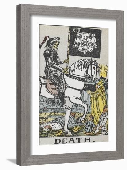 Tarot Card With Death Wearing Armor-Arthur Edward Waite-Framed Giclee Print