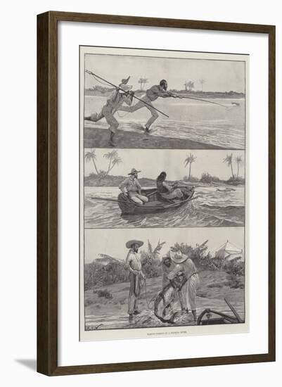 Tarpon-Fishing in a Florida River-Richard Caton Woodville II-Framed Giclee Print