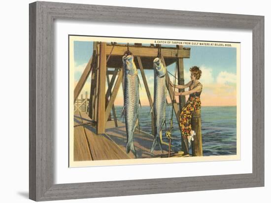 Tarpon on Dock, Biloxi, Mississippi-null-Framed Art Print