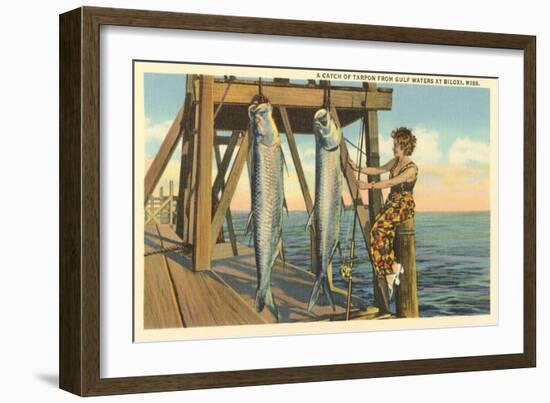 Tarpon on Dock, Biloxi, Mississippi-null-Framed Art Print