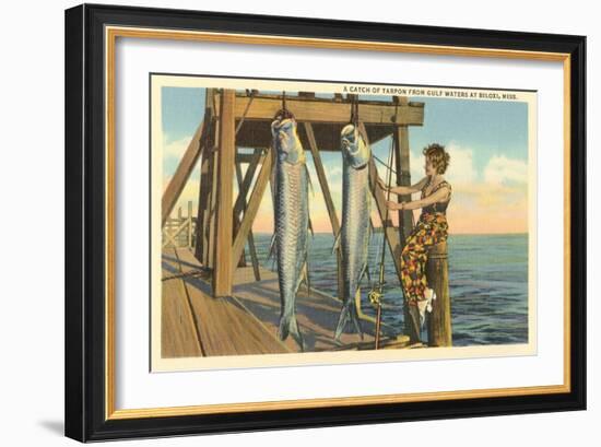 Tarpon on Dock, Biloxi, Mississippi-null-Framed Art Print