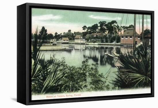 Tarpon Springs, Florida - View from the Water-Lantern Press-Framed Stretched Canvas