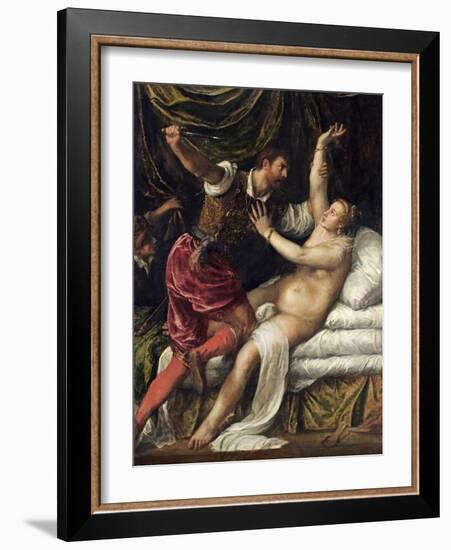 Tarquin and Lucretia, C.1568-76-Titian (Tiziano Vecelli)-Framed Giclee Print