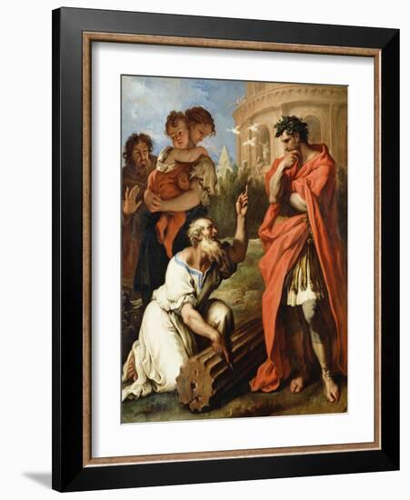 Tarquin the Elder Consulting Attius Navius, C.1690-Sebastiano Ricci-Framed Giclee Print