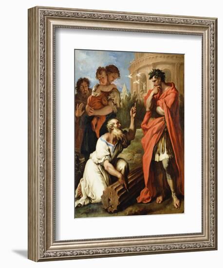 Tarquin the Elder Consulting Attius Navius, C.1690-Sebastiano Ricci-Framed Giclee Print