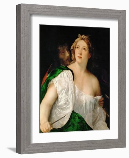 Tarquinius and Lucretia, 1516-1517-Titian (Tiziano Vecelli)-Framed Giclee Print