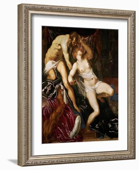 Tarquinus and Lucretia, 1559-Jacopo Robusti Tintoretto-Framed Giclee Print