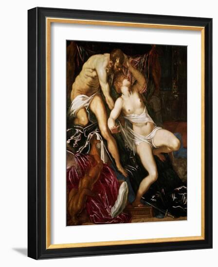 Tarquinus and Lucretia, 1559-Jacopo Robusti Tintoretto-Framed Giclee Print