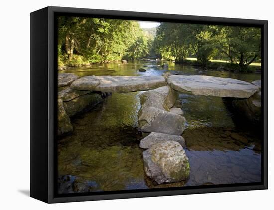 Tarr Steps a Prehistoric Clapper Bridge across the River Barle in Exmoor National Park, England-Mark Hannaford-Framed Premier Image Canvas