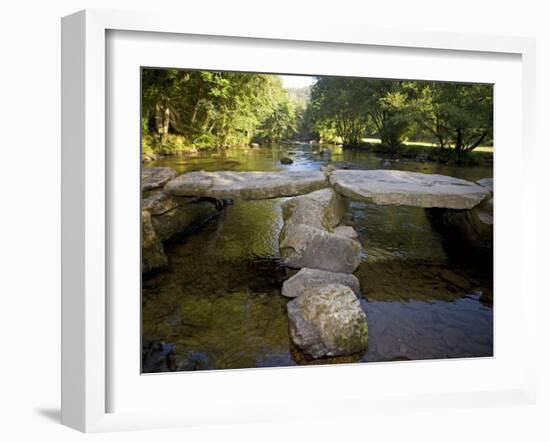 Tarr Steps a Prehistoric Clapper Bridge across the River Barle in Exmoor National Park, England-Mark Hannaford-Framed Photographic Print