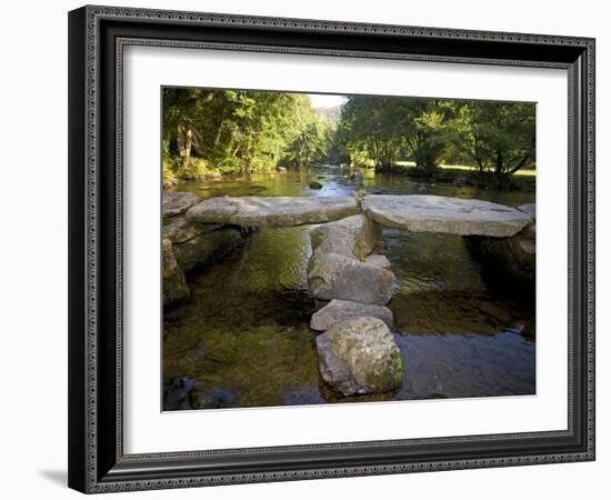 Tarr Steps a Prehistoric Clapper Bridge across the River Barle in Exmoor National Park, England-Mark Hannaford-Framed Photographic Print