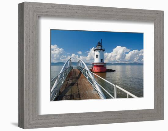 Tarrytown Lighthouse on the Hudson River-George Oze-Framed Photographic Print