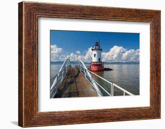 Tarrytown Lighthouse on the Hudson River-George Oze-Framed Photographic Print