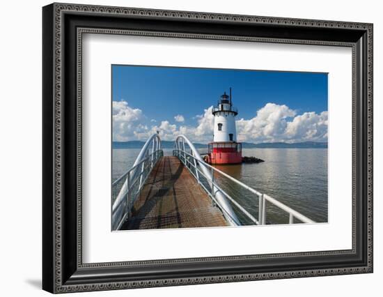 Tarrytown Lighthouse on the Hudson River-George Oze-Framed Photographic Print