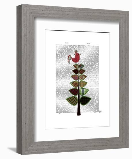 Tartan Tree Illustration-Fab Funky-Framed Art Print