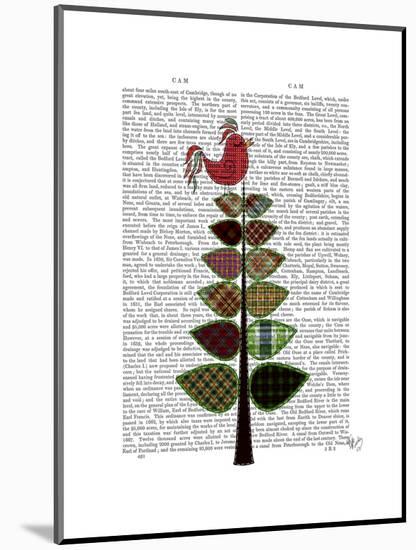 Tartan Tree Illustration-Fab Funky-Mounted Art Print