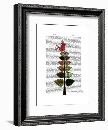 Tartan Tree Illustration-Fab Funky-Framed Art Print