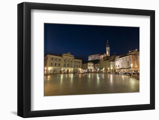 Tartini Square at dusk, Piran, Slovenia, Europe-Sergio Pitamitz-Framed Photographic Print