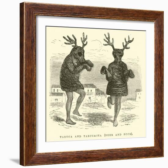 Taruca and Tarucacha, Deer and Buck-Édouard Riou-Framed Giclee Print