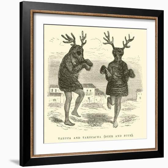 Taruca and Tarucacha, Deer and Buck-Édouard Riou-Framed Giclee Print