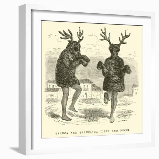 Taruca and Tarucacha, Deer and Buck-Édouard Riou-Framed Giclee Print