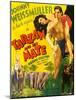 TARZAN AND HIS MATE, from left: Maureen O'Sullivan, Johnny Weissmuller, 1934.-null-Mounted Art Print
