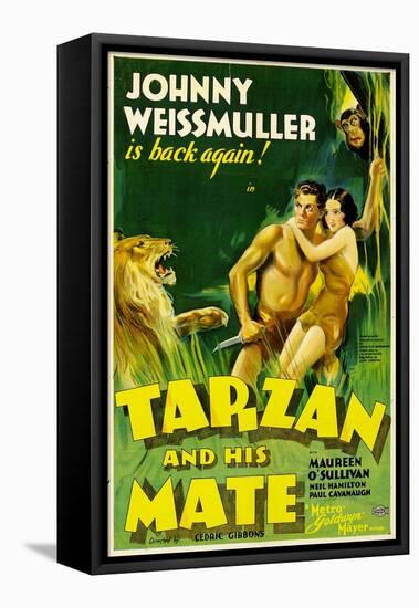 TARZAN AND HIS MATE, Johnny Weissmuller, Maureen O'Sullivan, 1934-null-Framed Stretched Canvas