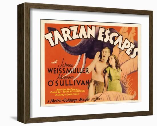 Tarzan Escapes, 1936-null-Framed Art Print