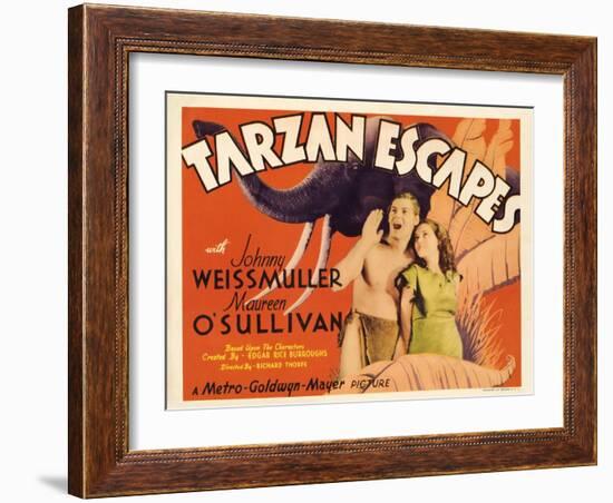 Tarzan Escapes, 1936-null-Framed Art Print