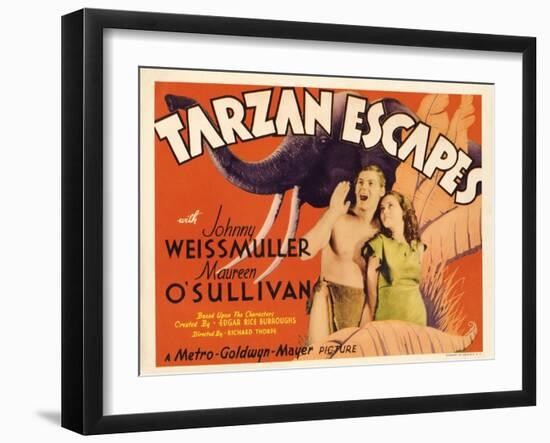 Tarzan Escapes, 1936-null-Framed Art Print