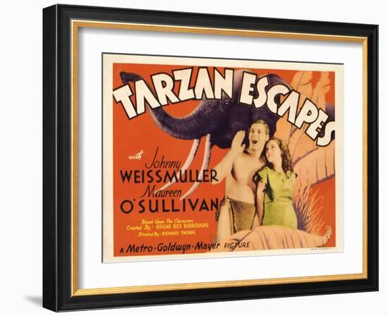 Tarzan Escapes, 1936-null-Framed Art Print