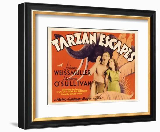 Tarzan Escapes, 1936-null-Framed Art Print
