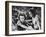 Tarzan Escapes, from Left: Maureen O'Sullivan, Johnny Weissmuller, 1936-null-Framed Premium Photographic Print